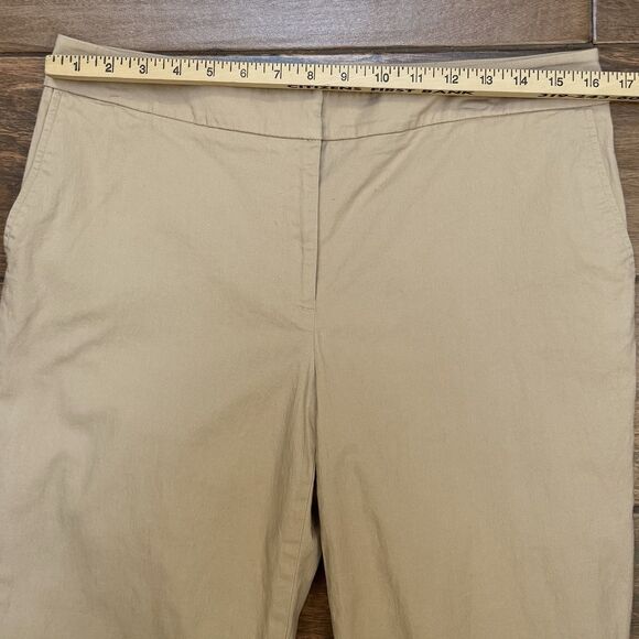 Apostrophe Pants Women’s Khaki Wide Leg Lightweight Capris Stretch Sz 12 - Picture 3 of 7